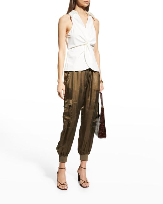 Cinq À Sept Mckenna Sleeveless Knot-front Top in White | Lyst