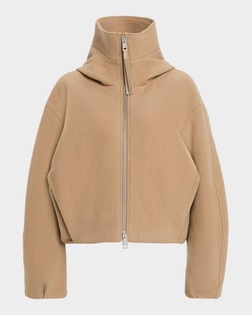 Canada Goose Natural Chilliwack Hooded Wool Bomber Jacket