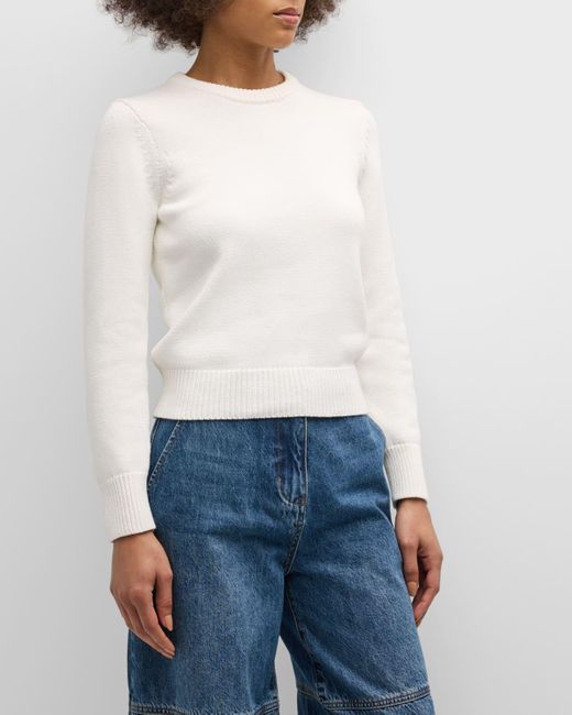 Co. White Crewneck Tton-Blend Sweater
