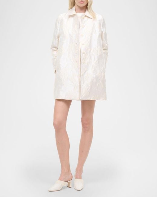 Staud White Halton Metallic Brocade Jacket