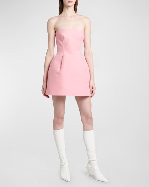 Marni Pink Strapless Fit-And-Flare Mini Dress