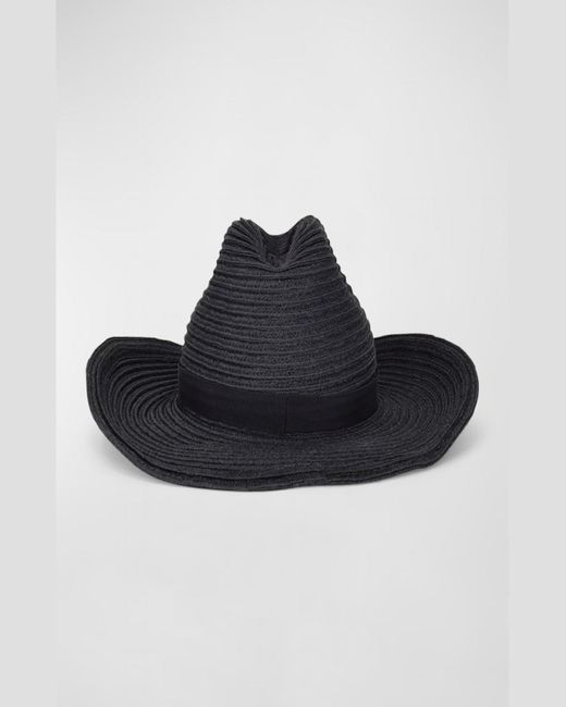 Gigi Burris Millinery Black Britney Hemp Cowboy Hat
