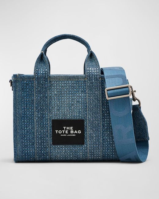 Marc Jacobs Blue The Crystal Denim Small Tote Bag