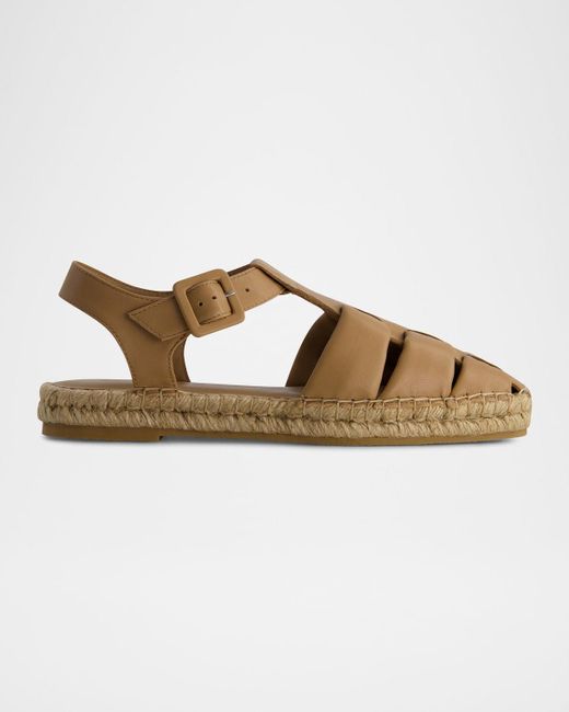 Bernardo Brown Monri Leather Fisherman Espadrilles