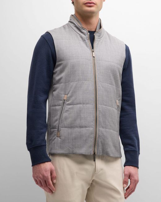 Baldassari Gray Arena Wool Travel Vest for men