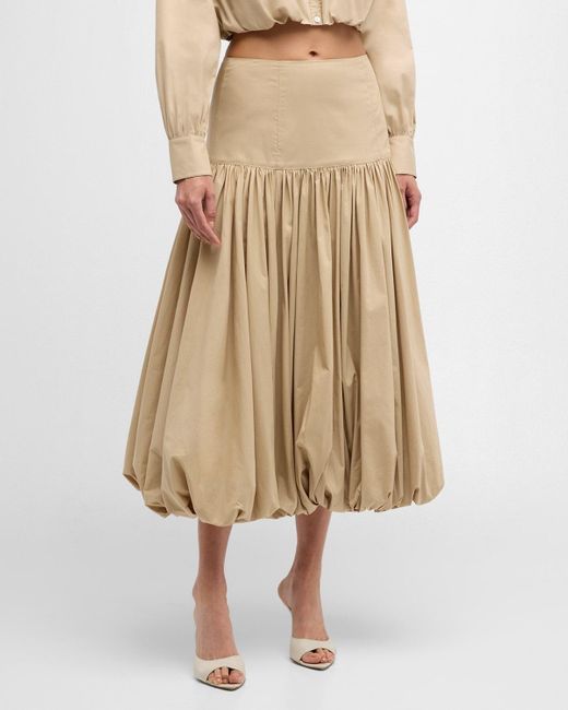 Cinq À Sept Natural Ellah Pleated Bubble Midi Skirt