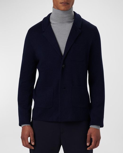 Bugatchi Blue Sweater Knit Blazer for men