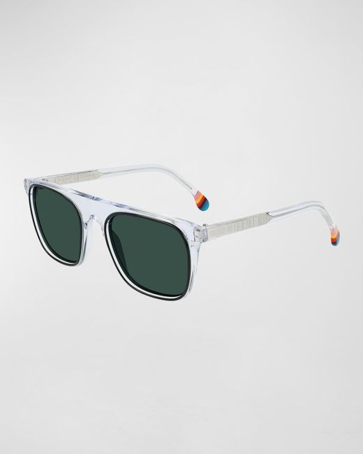 Paul Smith Green Flat-top Rectangle Sunglasses for men