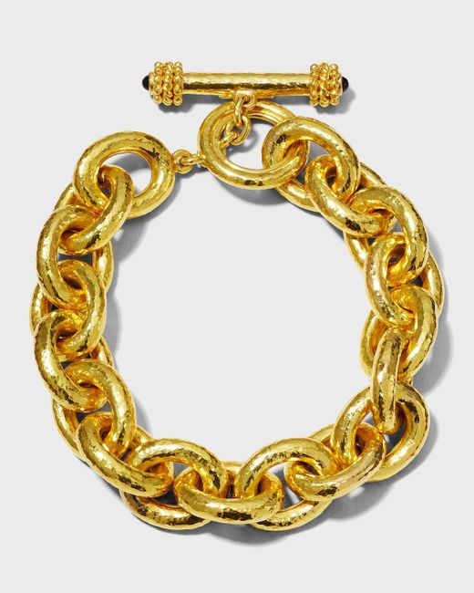 Elizabeth Locke Yellow Heavy Oval Link 19k Gold Bracelet