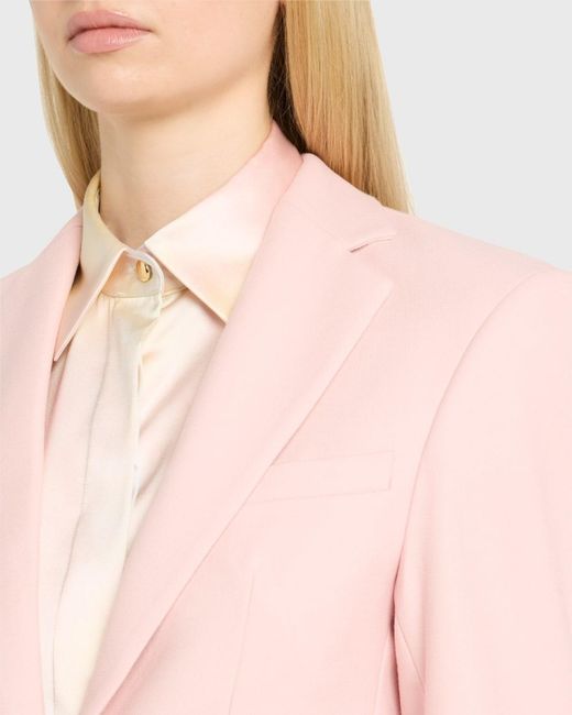 Sergio Hudson Pink Single-Breasted Wool Blazer