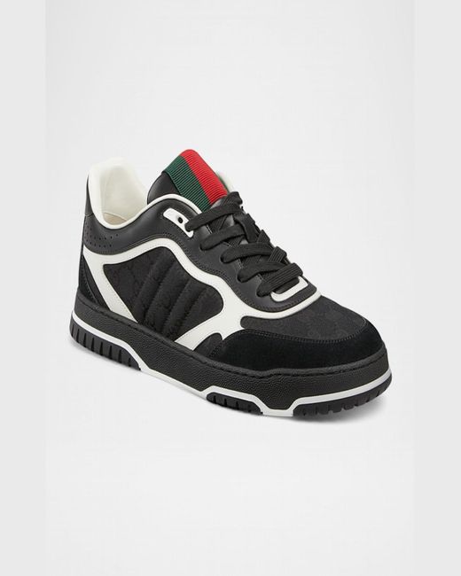Gucci White Re-Web Gg Supreme Canvas And Leather Sneakers for men