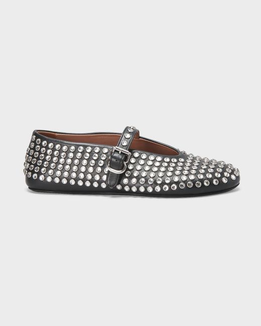 Alaïa Multicolor Leather Mary Jane Flats With Allover Studs