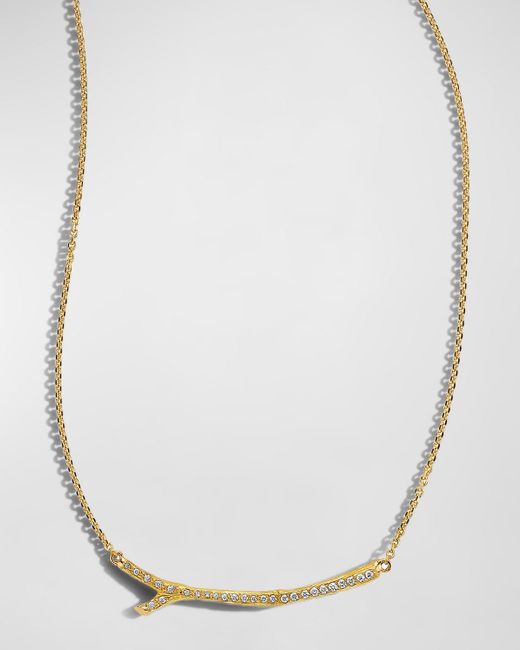 Mimi So White Wonderland Small Twig Necklace With Pave