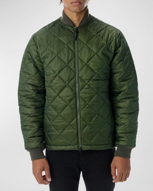 The Very Warm Green Light Quilted Puffer Jacket for men