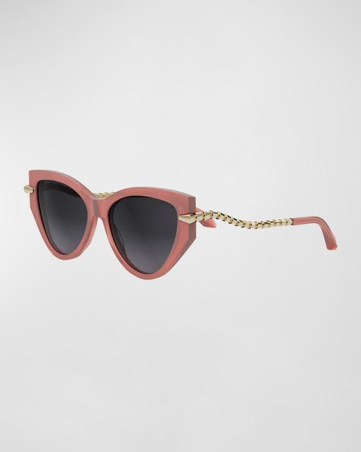 BVLGARI Multicolor Wavy Acetate & Metal Cat-eye Sunglasses