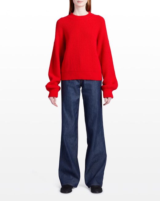The Row Red Gaiola Cashmere Rib Pullover