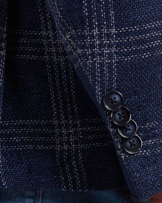 Bugatchi Blue Apos;S Windowpane Two-Button Blazer for men