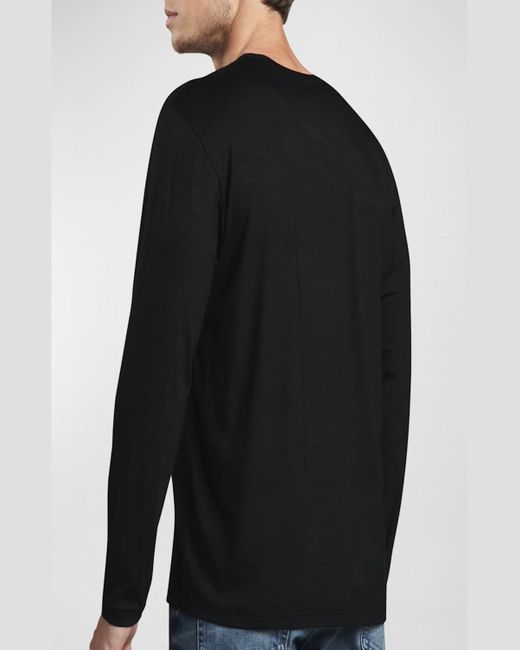 Derek Rose Basel 1 Long-sleeve Jersey T-shirt, Black for men