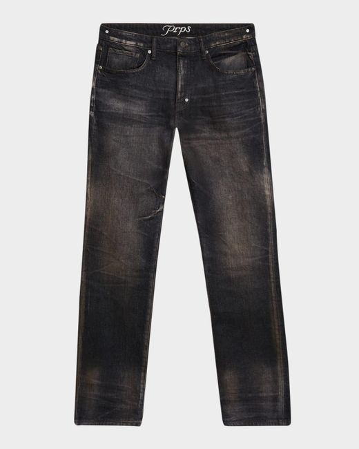PRPS Gray Underground Vintage Wash Straight-Leg Jeans for men