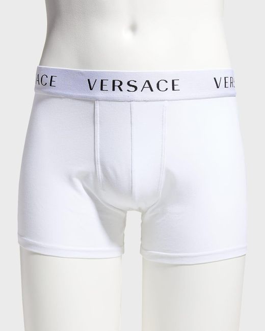 Versace White 2-Pack Long Boxer Briefs for men