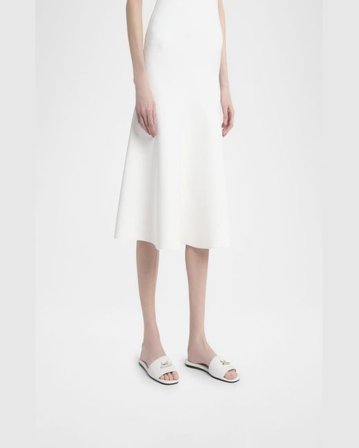 Alexander McQueen White Leather Cross-Bar Slide Sandals