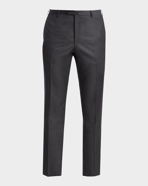 Isaia Gray Apos;S Gregory Basic Wool Trousers for men
