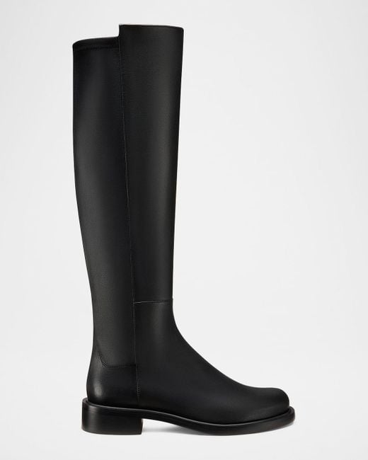 Stuart Weitzman Black Gisele Leather Over-The-Knee Boots