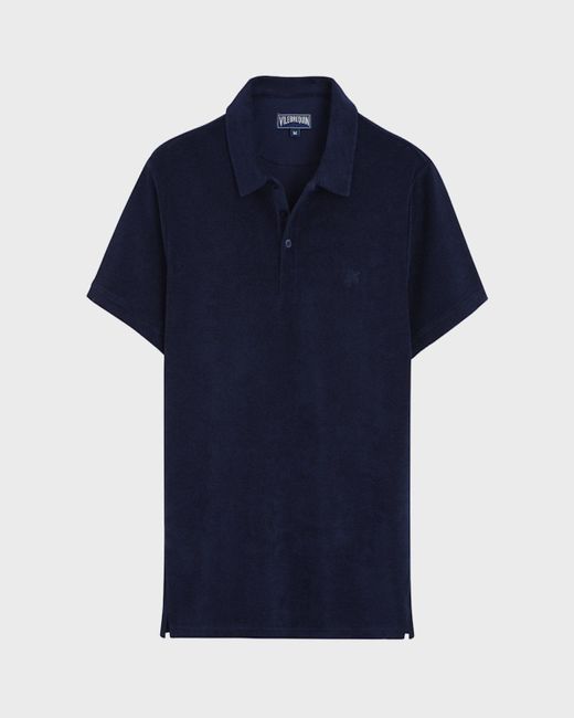 Vilebrequin Blue Organic Terry Polo Shirt for men