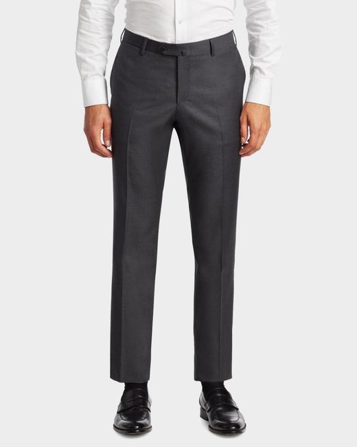 Isaia Gray Apos;S Gregory Basic Wool Trousers for men