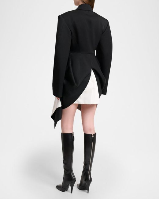 Givenchy Black Draped Grain De Poudre Double-Breasted Jacket