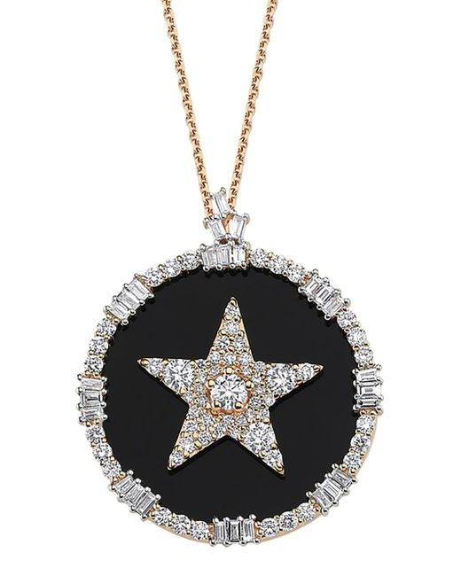 BeeGoddess Black Sirius Stat 14k Diamond Pave Necklace