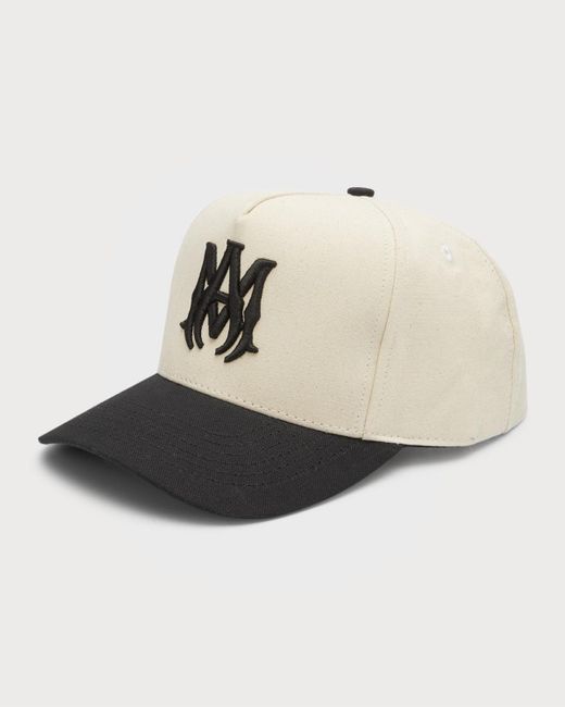 Amiri Two-tone Canvas Ma Baseball Cap in Natural for Men | Lyst