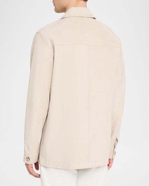 Vince Natural Apos;S Suede Patch-Pocket Shirt Jacket for men
