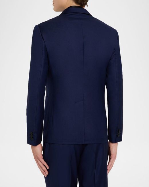 Versace Blue Apos;S Wool Single-Breasted Blazer for men