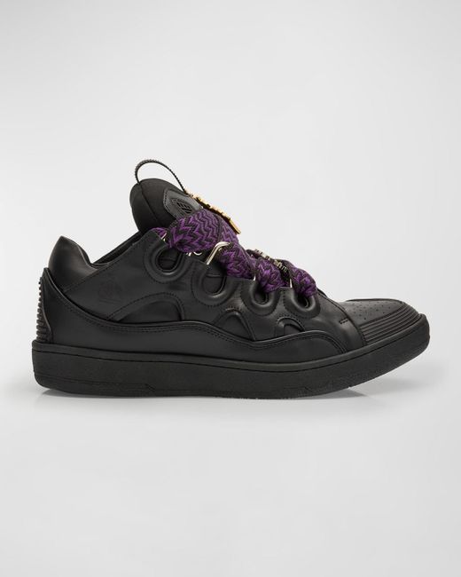 Lanvin Black X Future Curb Leather Low-Top Sneakers for men