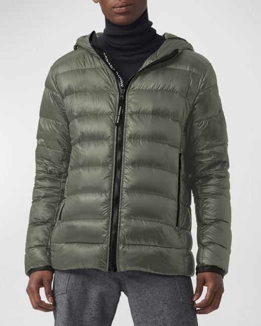 Canada Goose Green Crofton Quilted Hooded Jacket for men