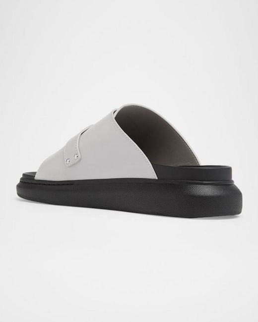 McQueen White Apos;S Rubber Overlapping-Upper Buckle Sandals for men