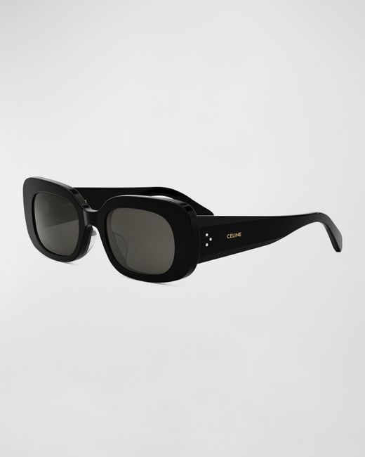 Céline Black Bold 3 Dots Acetate Rectangle Sunglasses