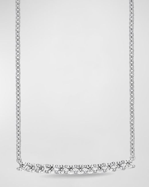 Memoire 18k White Gold Diamond Bar Necklace, 0.75tcw