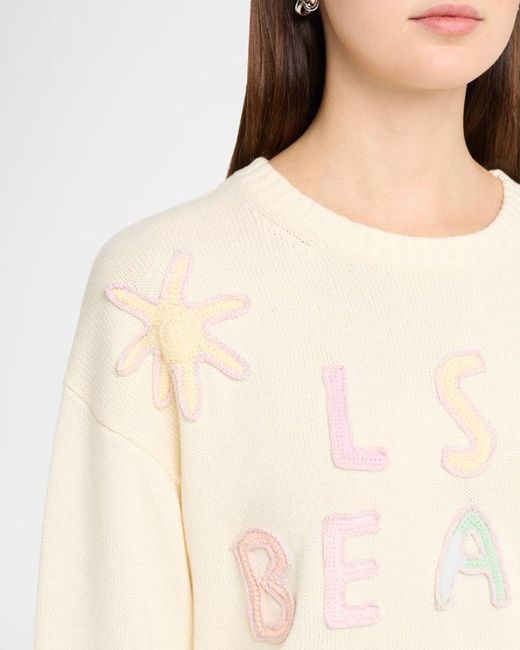 LoveShackFancy Natural Kora Embroidered Cotton Pullover