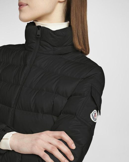 Moncler Black Badyf Faux Fur-Trimmed Hooded Short Down Jacket