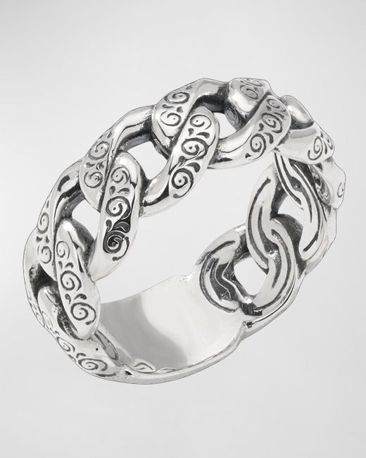 Konstantino Metallic Sterling Silver Link Band Ring for men