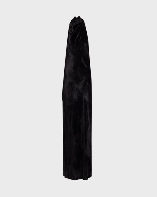 Ramy Brook Black Livia Velvet Halter Midi Dress