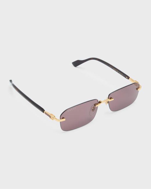 Gucci Multicolor Rimless Metal Rectangle Sunglasses for men
