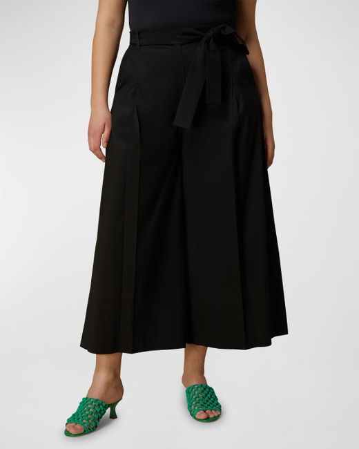 Marina Rinaldi Black Plus Size Uranio Wide-Leg Poplin Trousers