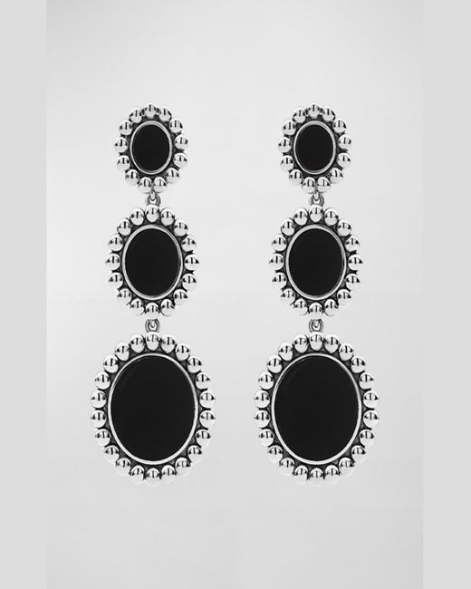 Lagos Black Maya 3-Drop Earrings, Mother-Of-Pearl