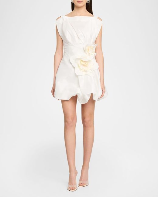 Acler White Falldon Bubble Mini Dress