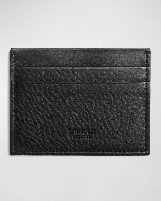 Shinola Black Five-pocket Leather Card Case for men
