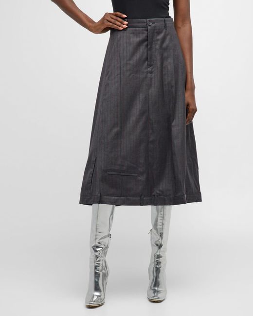 Balenciaga Gray Deconstructed A-line Skirt
