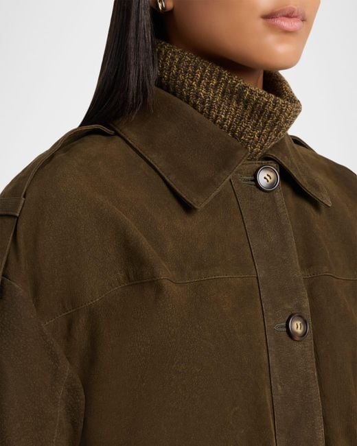 IRO Green Barrie Suede Belted Jacket